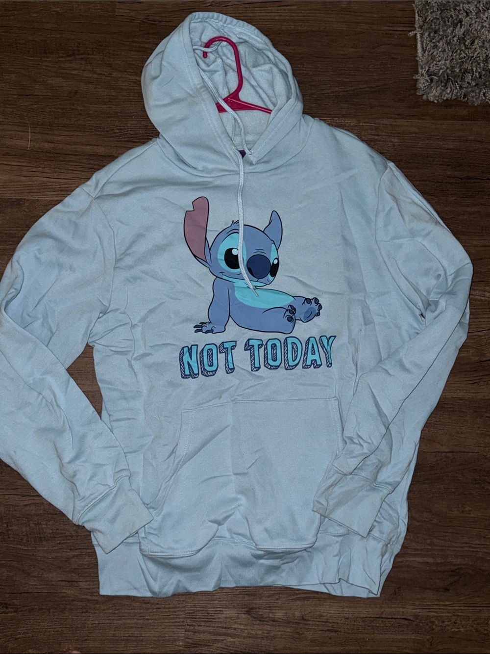 Disney Light Blue 'Not Today' Stitch Graphic Hoodie